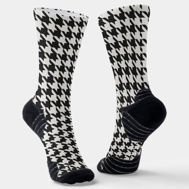 Gray Houndstooth Socks (Angled)