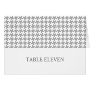 Gray Houndstooth Table Number Card