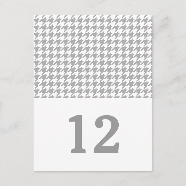 Gray Houndstooth Table Number Postcard (Front)