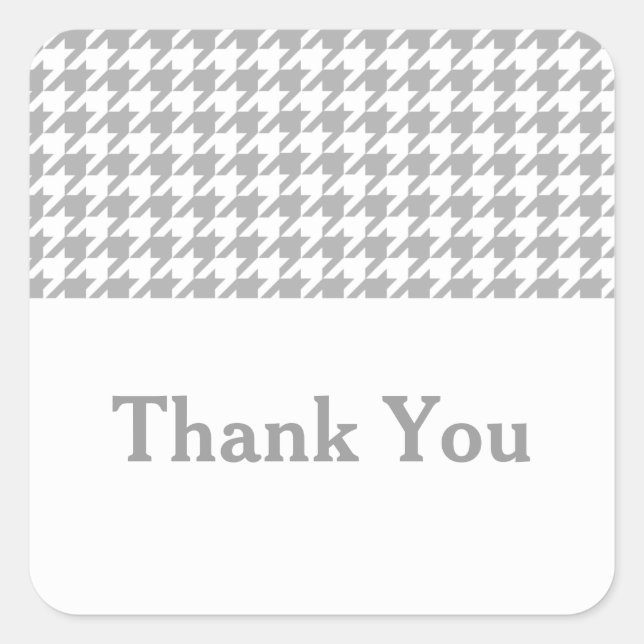 Gray Houndstooth Thank You Stickers (Front)
