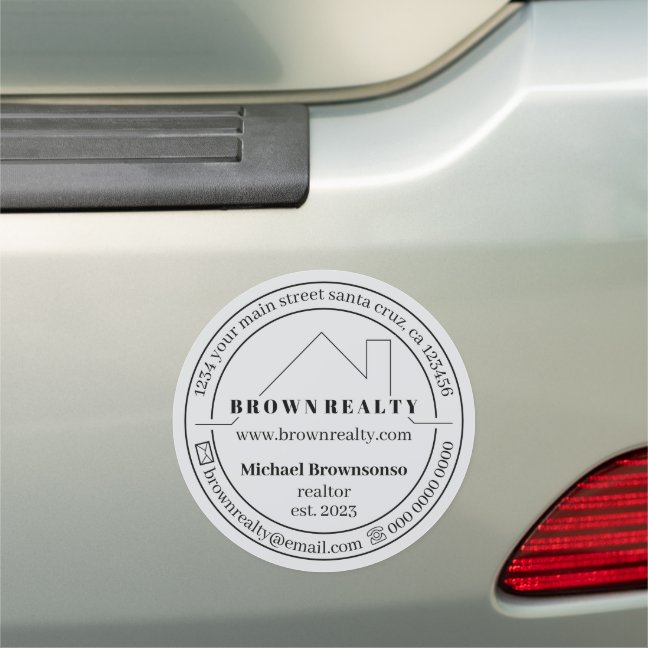 Gray House Realtor Rent Agency Real Estate Agent Car Magnet