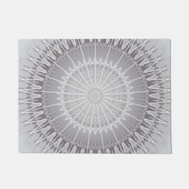 Gray Hues Mandala Geometric Doormat (Front)