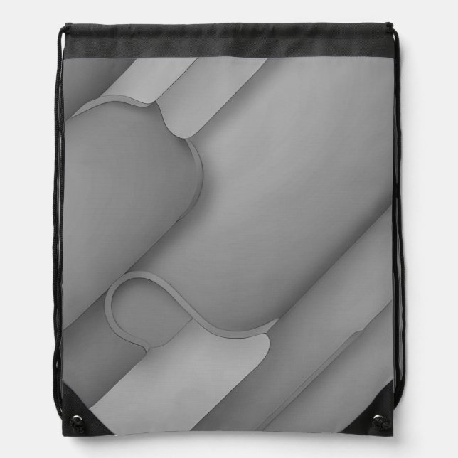 Gray Hues Modern Art  Drawstring Bag (Front)