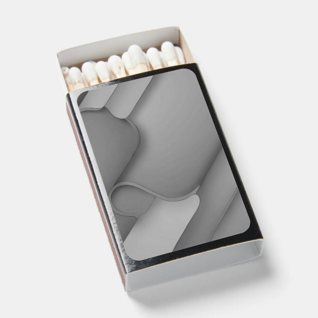 Gray Hues Modern Art  Matchboxes (Front Open)