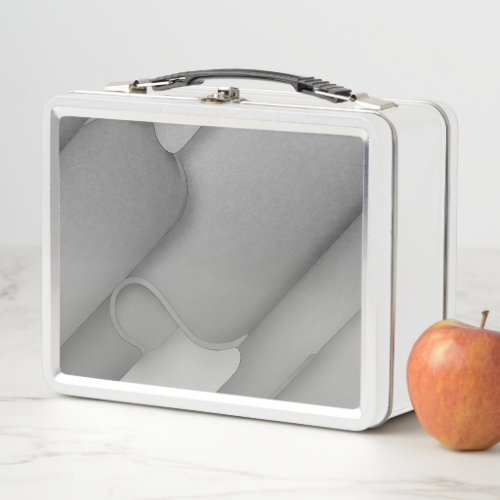 Gray Hues Modern Art  Metal Lunch Box