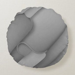 Gray Hues Modern Art Round Pillow