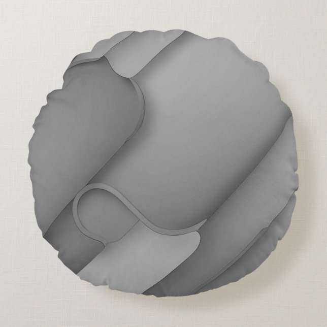 Gray Hues Modern Art  Round Pillow (Front)