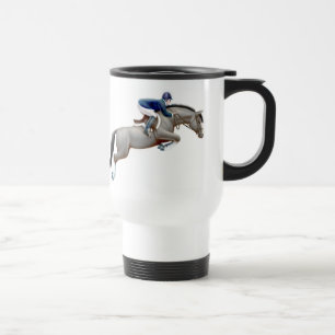 Gray Hunter Jumper Horse Travel Mug