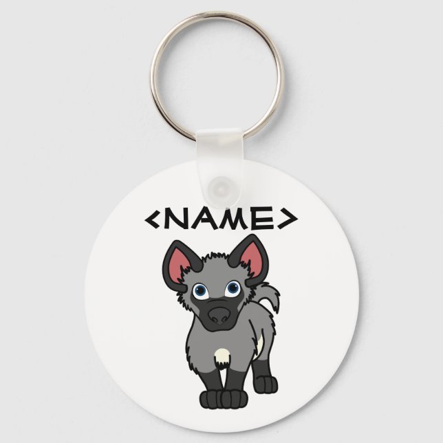Gray Hyena Cub Keychain (Front)