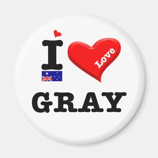 GRAY - I Love Magnet (Front)