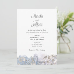 Gray Ice Winter Elegant Wedding Invitation | Zazzle