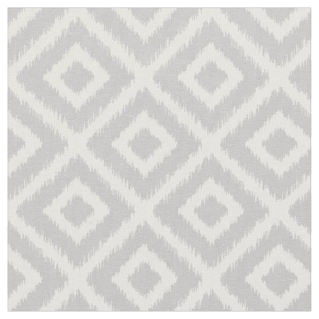 Gray Ikat Diamonds Fabric (Close Up)