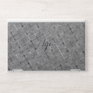 Gray image divided into rectangles, shine wire HP laptop skin