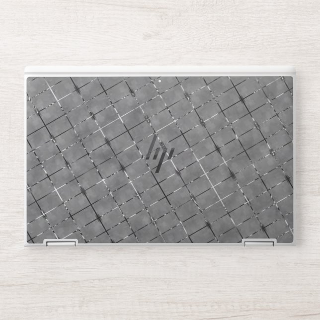 Gray image divided into rectangles, shine wire HP laptop skin (Front)