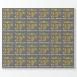 [ Thumbnail: Gray, Imitation Gold Look "20th Birthday" Wrapping Paper ]