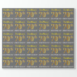 [ Thumbnail: Gray, Imitation Gold Look "70th Birthday" Wrapping Paper ]