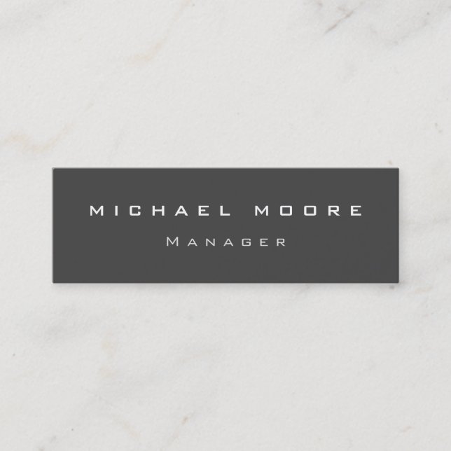 Gray impressive stunning quality resistant mini business card (Front)