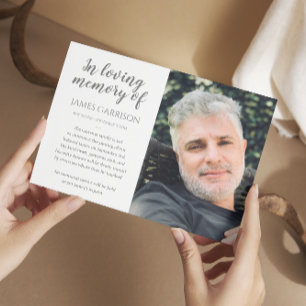 Gray In Loving Memory Photo Death Announcement