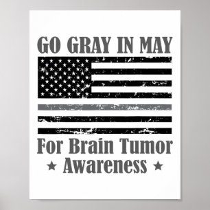 Gray In May Brain Tumor Awareness Cancer Hope Gray Poster