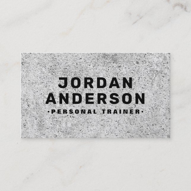 Gray industrial concrete bold masculine business card (Front)