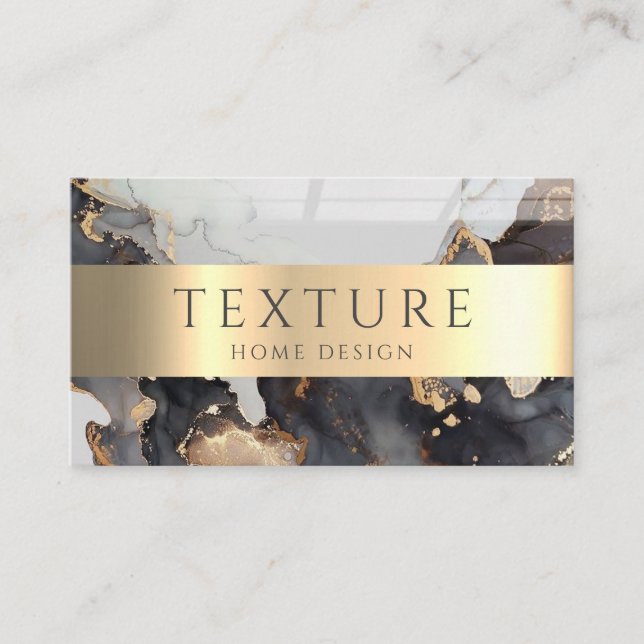 Gray Ink Pattern Marble Texture Stone Pattern Business Card (Front)