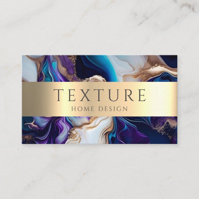 Gray Ink Pattern Marble Texture Stone Pattern Business Card (Front)