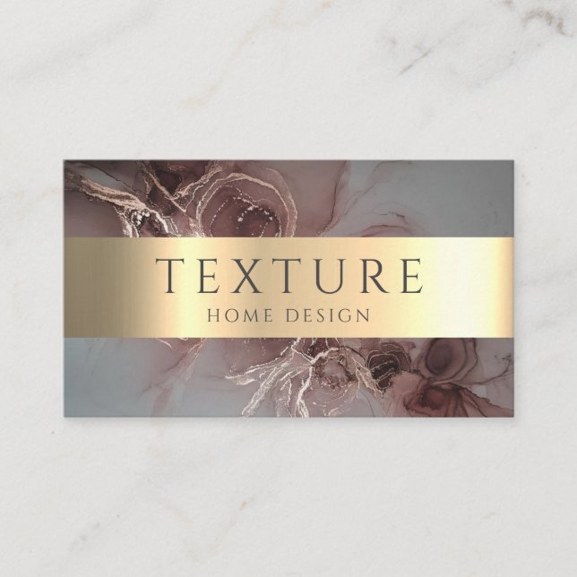 Gray Ink Pattern Marble Texture Stone Pattern Business Card (Front)
