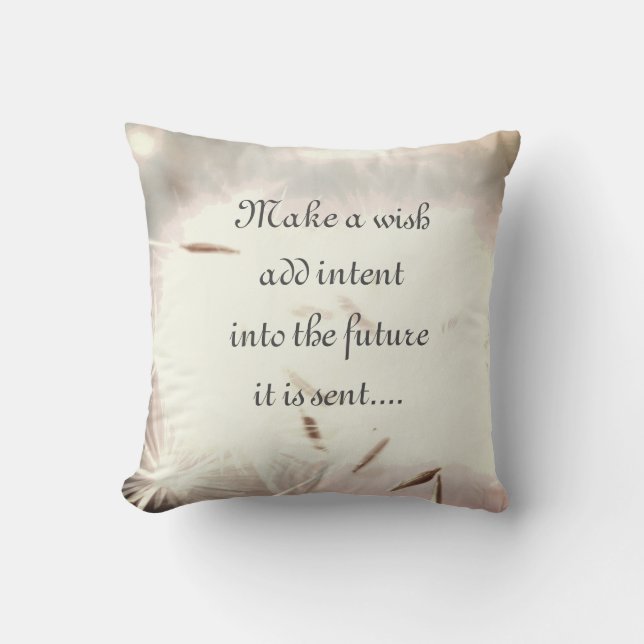 Gray inspirational design throw pillow (Front)