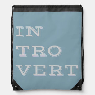 Gray Introvert Drawstring Backpack