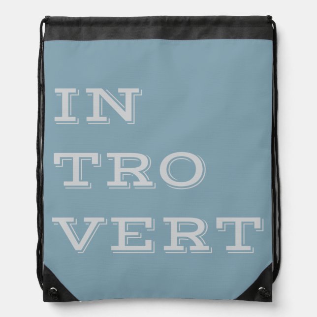 Gray Introvert Drawstring Backpack (Front)