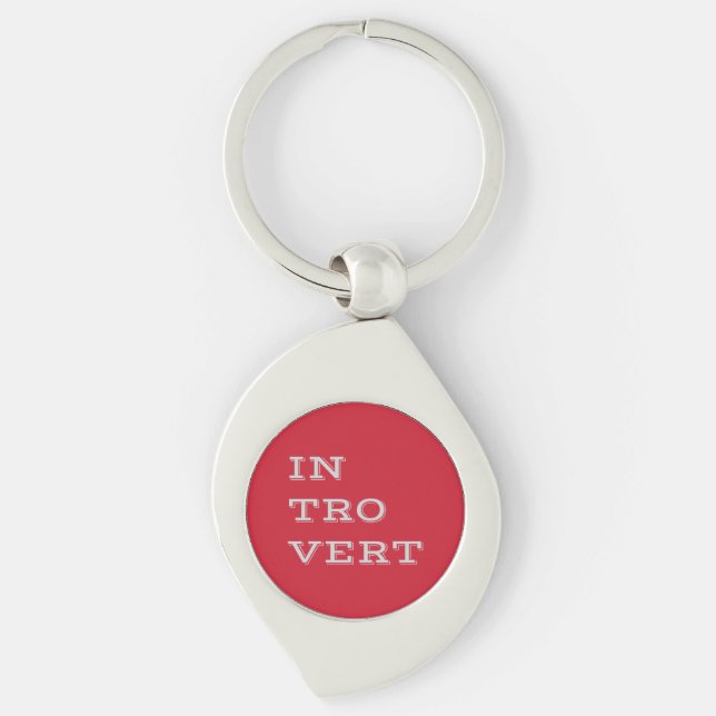Gray Introvert Metal Keychain (Front)