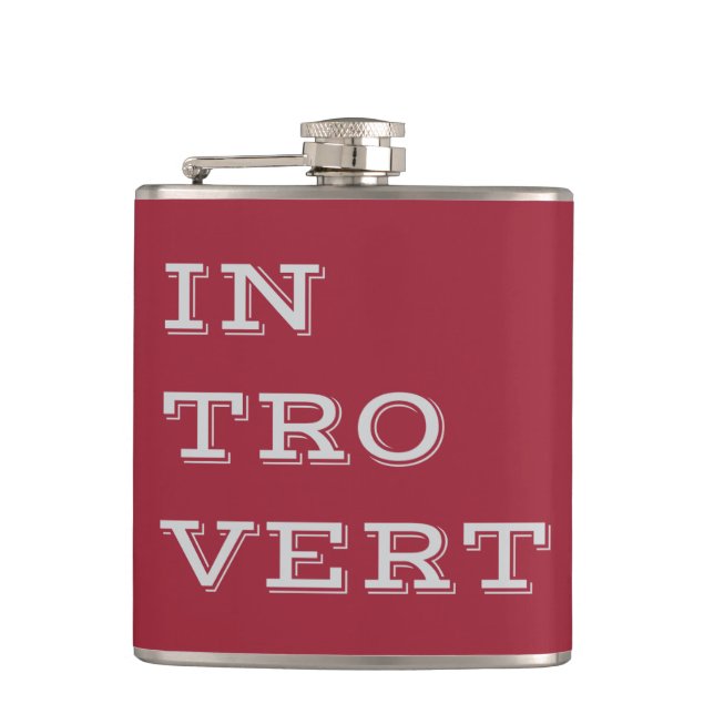 Gray Introvert Wrapped Vinyl Flask (Front)