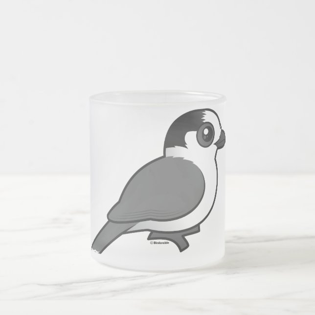 Gray Jay Frosted Glass Coffee Mug (Center)