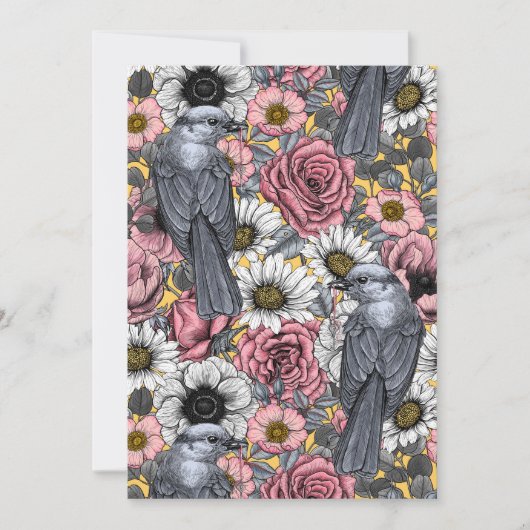 Gray jays and flowers (Front)