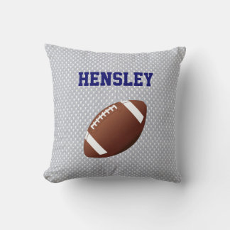 Gray Jersey Football Throw Pillow