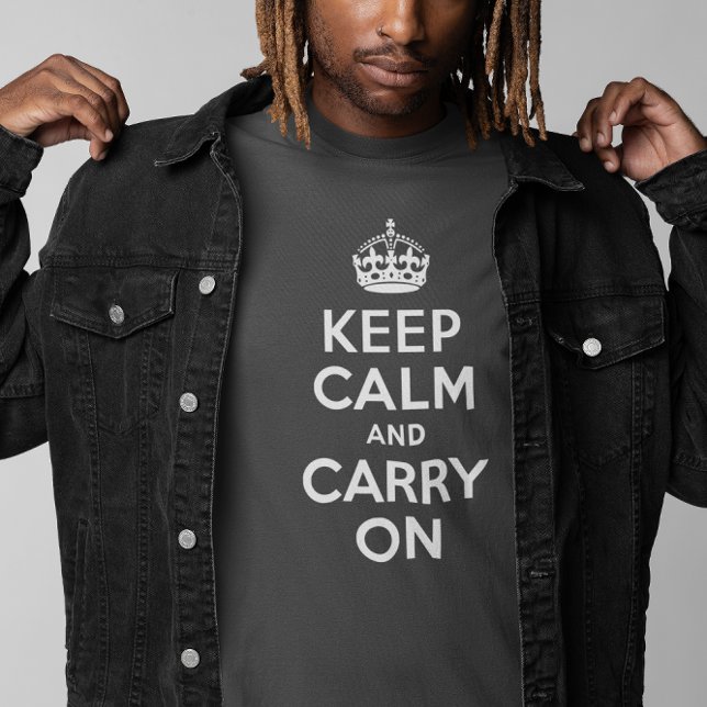 Gray Keep Calm and Carry On T-Shirt (Gray Keep Calm and Carry On T-Shirt)