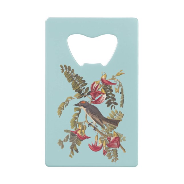 Gray Kingbird and Bible Verse Credit Card Bottle Opener (Front)