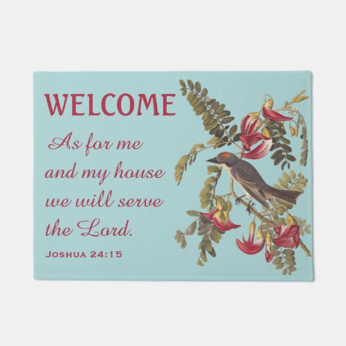 Gray Kingbird and Bible Verse Doormat