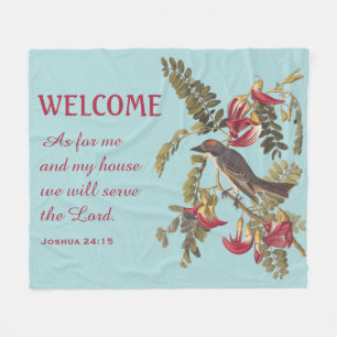 Gray Kingbird and Bible Verse Fleece Blanket