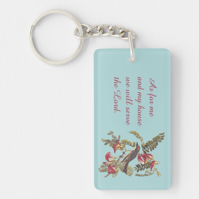 Gray Kingbird and Bible Verse Keychain (Front)