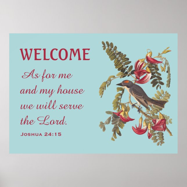 Gray Kingbird and Bible Verse Poster (Front)