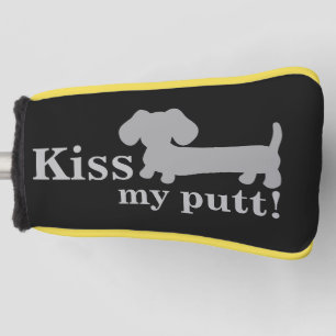 Gray Kiss My Putt Cheeky Golf Head Dachshund Cover