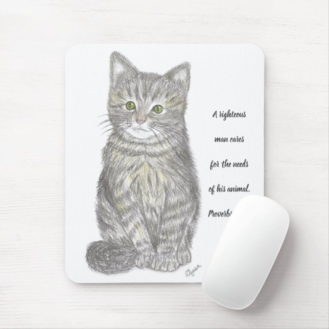 Gray Kitten Mousepad (With Mouse)