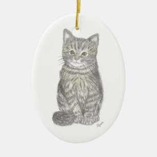 Gray Kitten Ornament