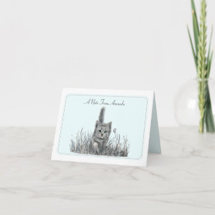 Gray Kitten Personalized Folded Note Card