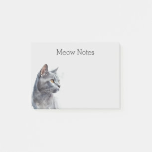 Gray Kitty Cat Post-it Notes