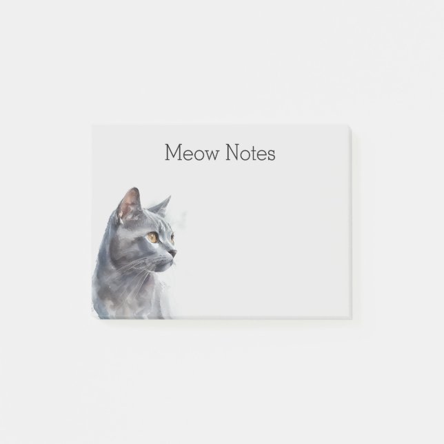 Gray Kitty Cat Post-it Notes (Front)