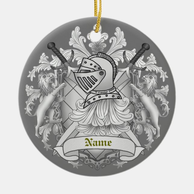 Gray Knight Family Crest Surname ornament  (Front)