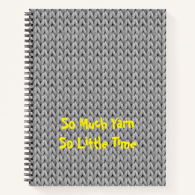 Gray Knitted Texture Spiral Notebook (Front)