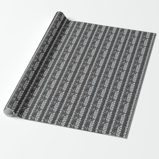 Gray Knitted Wool Wrapping Paper (Unrolled)